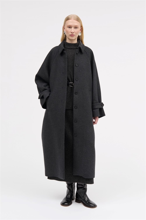 MKDT CARO TWO LAYERED WOOL COAT DARK GREY